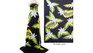 rayon sarongs leaf and flower pattern handpainting made in bali